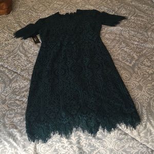 remarkable forest green lace dress